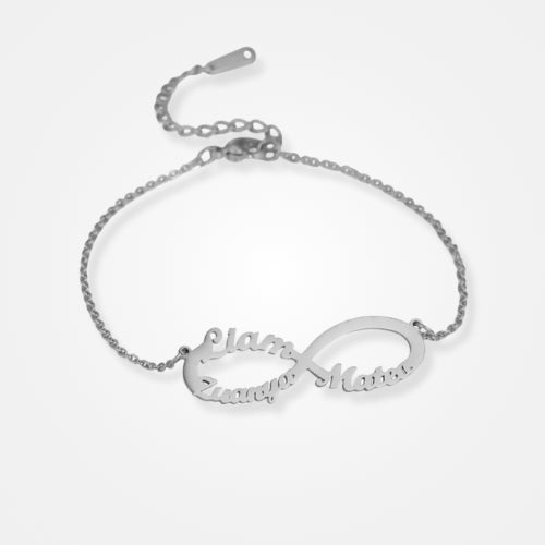 bracelet infini prénom argent