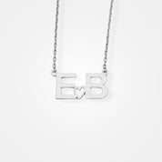 Collier avec 2 initiales argent