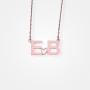 Collier avec 2 initiales or rose