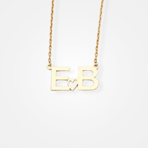 Collier avec 2 initiales or