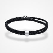 Bracelet Homme Cuir Personnalisé avec Prénoms 1 Prénom / Boule / 19cm