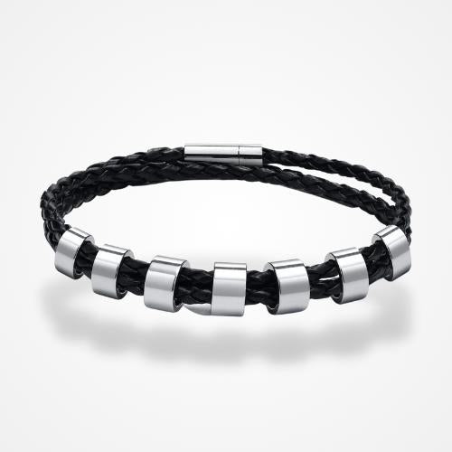 Bracelet Homme Cuir Personnalisé avec Prénoms