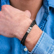 Bracelet Homme Cuir Personnalisé avec Prénoms