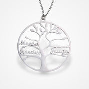 Collier Arbre de vie Personnalisé Argent / 1 Prénom / 35-40cm