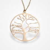 Collier Arbre de vie Personnalisé Or rose / 1 Prénom / 35-40cm