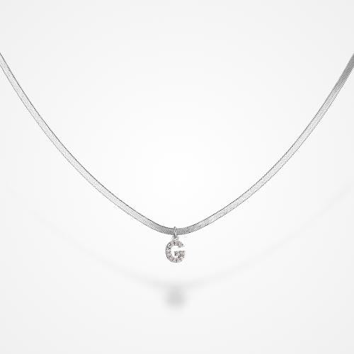 Collier avec Initiale Argent / A