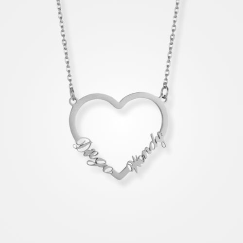 collier coeur personnalisé argent