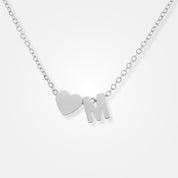 collier femme lettre argent