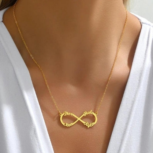 collier infini 4 prénoms femme