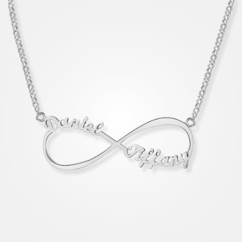 collier infini prénom argent