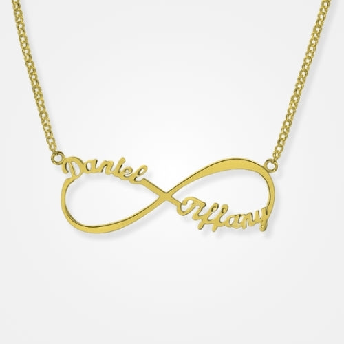 collier infini prénom or