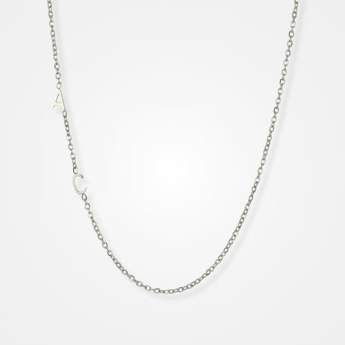 collier initiale multiple argent