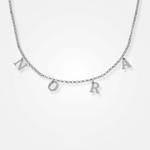 collier lettres argent