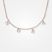 collier lettres or rose