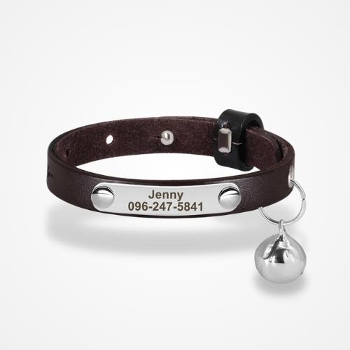 Collier pour Chat Personnalisé Marron