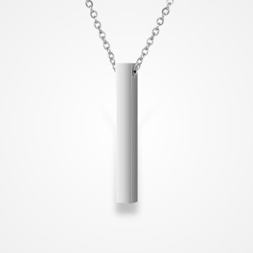 Collier Prenom Barre Argent / 1 Face