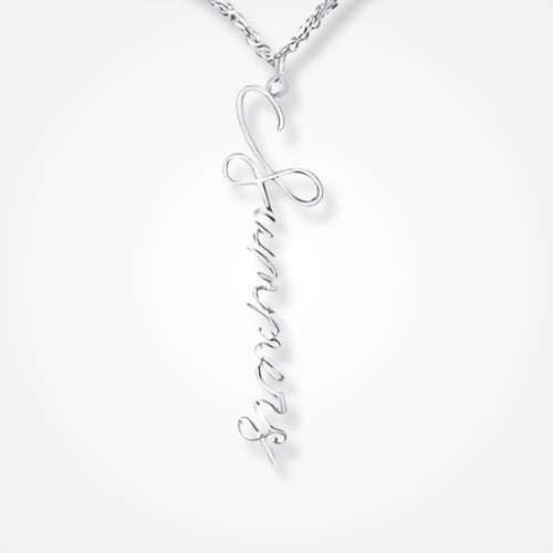 collier prenom vertical en argent